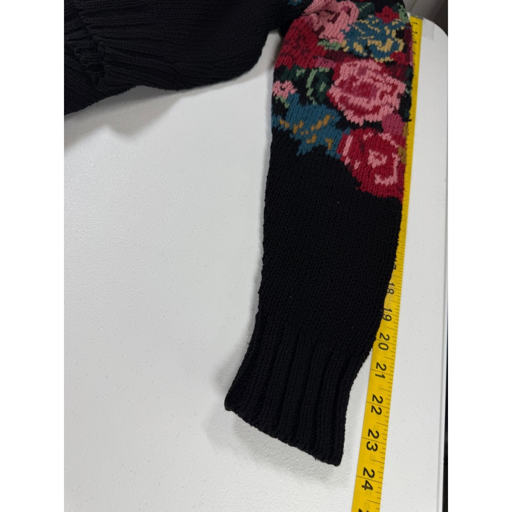 Vintage No Boundaries Floral Sweater Womens M 90s Floral Chunky Knit Cottagecore - Picture 8 of 8